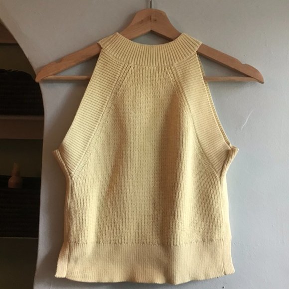 Wilfred Tank Knit halter top Pale Yellow - Picture 2 of 3
